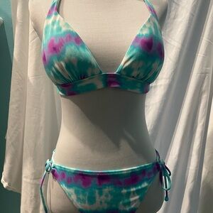 Purple and teal Bikini Top